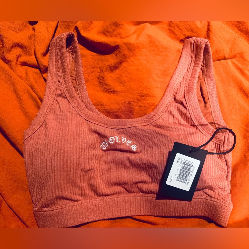 Darc Sport Ribbed Sports Bra in Rust Orange